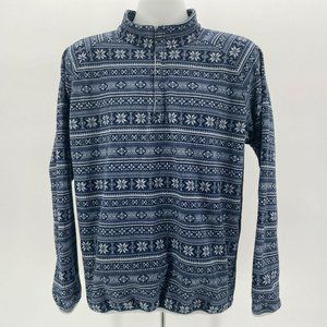 Peter Millar Warmth Blue White Snowflake 1/4 Zip L